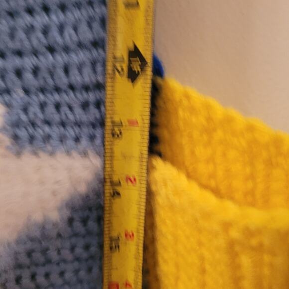 Vtg Hand Knit Tank Top Sky Day & Night Scene Front & Back Summer Hippie Smurfs - Picture 7 of 7